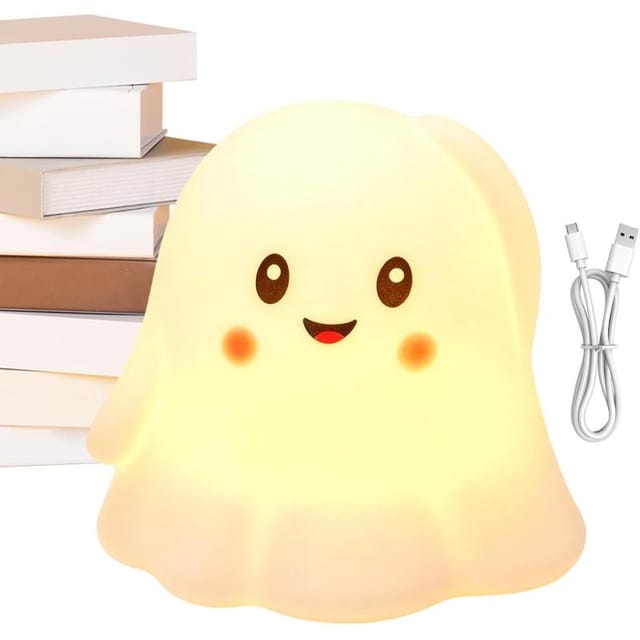 Niedliches Buntes Geister-nachtlicht, Usb Wiederaufladbare Deko, Led Halloween-lampe Zimmer Tisch Kostümparty