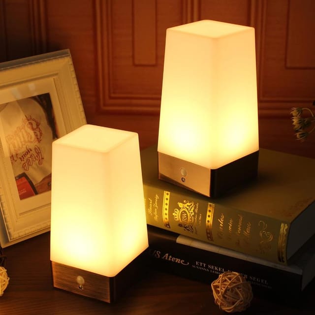 Retro-tischlampe Batteriebetrieben, Led-bett-nachtlicht, Bewegungsmelder, Sanftes Ambiente