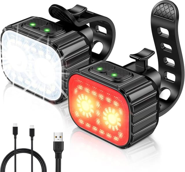 Fahrradlicht Vorne Und Hinten Led, 8 Bis 12 Leuchtmodi, Wasserdicht Usb Für Citybike, Mtb Und Nachtfahrten