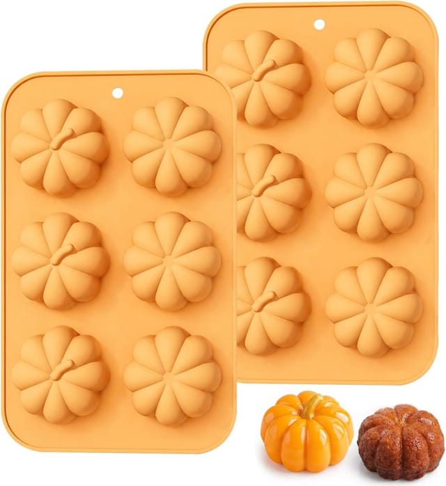 2er Pack Silikonformen Herbst Thanksgiving, Kürbis 3d, Kuchen Deko Halloween Backen Fest