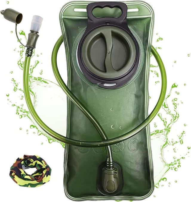 Trinkblase 2 Liter, Auslaufsicherer Wasserbehälter Weichem Pvc, Militär-trinkrucksack Fahrrad Wandern