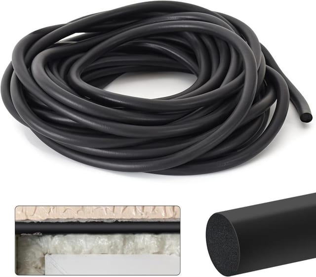 Dichtschnur Schaumstoff, Durchmesser 10 Mm, 5 M, Rund Dichtungen, Dunkel, Ersatzprofil Isolierung Fenster