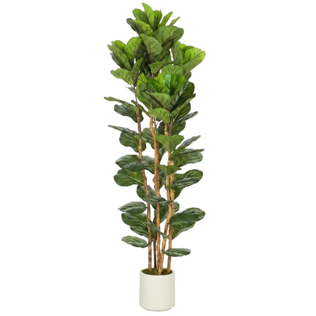 Kunstpflanze Ficus Lyrata 180 Cm Künstlicher Baum Plastik Grünpflanze Deko Zimmerpflanze