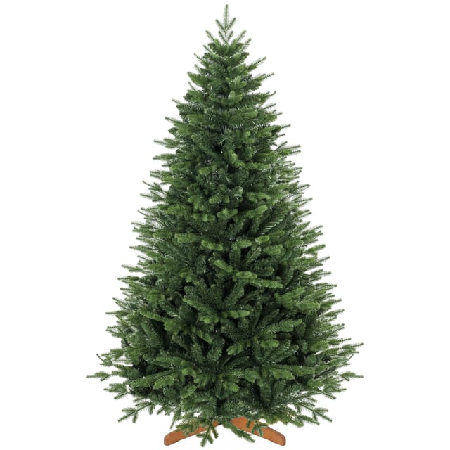 Kunst-weihnachtsbaum 180 Cm, 594 Zweige, Pvc, Holzständer, Automatiche Scharniere, Naturgrün, Für Innen,