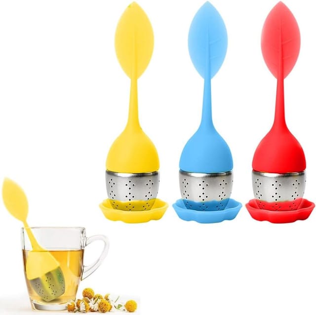 3er Set Teefilter Mit Lebensmittelechtem Silikongriff, Feines Sieb Leicht Zu Reinigen, Teekugel