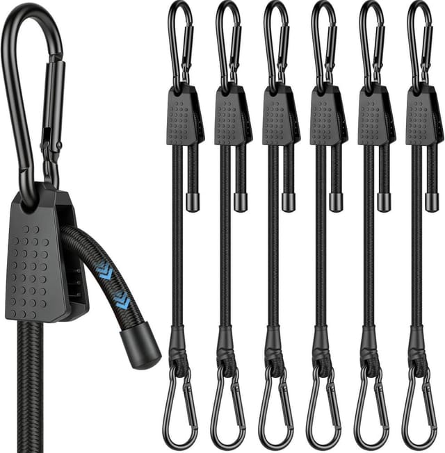 6er Pack Spanngummis 30 Cm Verstellbar Mit Karabiner, Expander Für Ladungssicherung