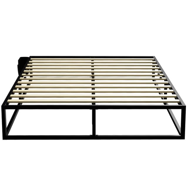 Bettgestell Plattformbett 140 X 190 Cm, Lattenrost, Metallrahmen, Ohne Kopfteil, Niedrig, Bis 250 Kg