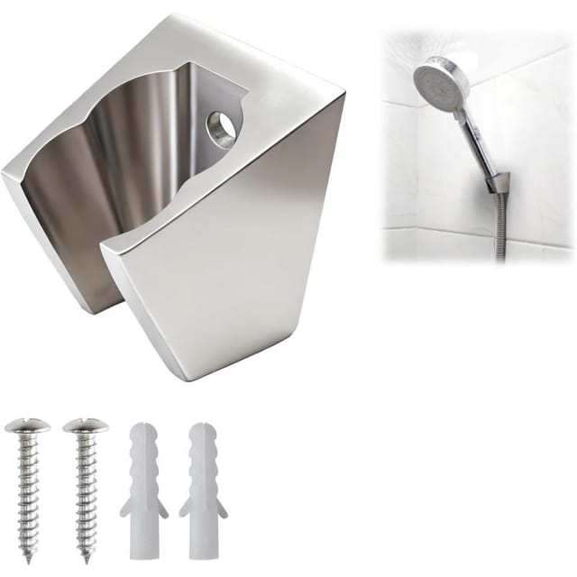 Wand-duschkopfhalter Edelstahl, Einfach Zu Installieren, Drehbare Handbrausen-aufhängung, Badewanne Und Dusche