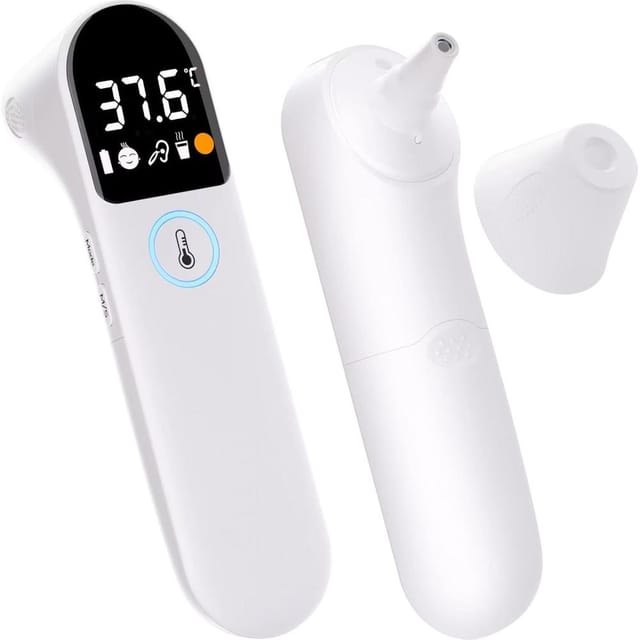Stirn-ohr-thermometer Baby Erwachsene, Fieberalarm, Temperatur-messung Essen Lcd-bildschirm Praezise