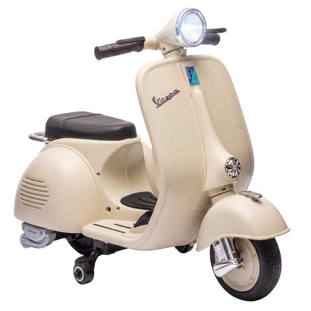 Elektro-kindermotorrad Vespa-lizenz 6v Mit Stützrädern Und Hupe, Elektro-motorroller Für Kinder, Pink