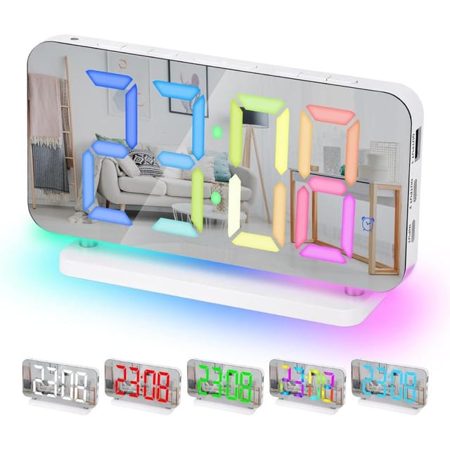 Teenager-wecker Kinder Led 7,4 Spiegel, Digitaluhr Zeitanzeige, Nachtlicht Jungen Mädchen Jugendzimmer