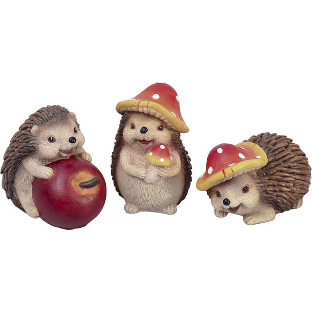 3er Set Herbst-ornamente Thanksgiving, Harz-figuren Igel Und Pilz, Herbstliche Tischdeko Küche Esszimmer