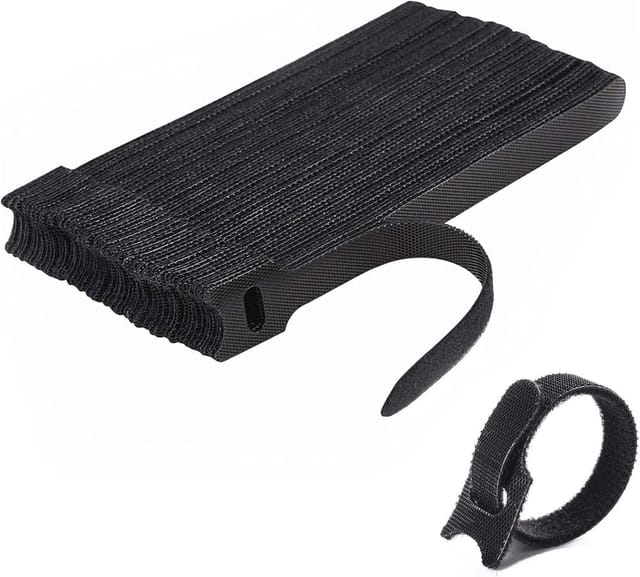 50er Pack Kabelbinder-gurte, Kabelhalter Organizer, Kabelmanagement, Buero Zuhause, Wiederverwendbar Klett
