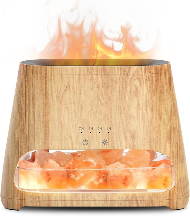 Ätherische Öle Diffuser Flammeneffekt 150ml, 3 Timer Einstellbar, Warmer Nebel, Entspannte Atmosphäre