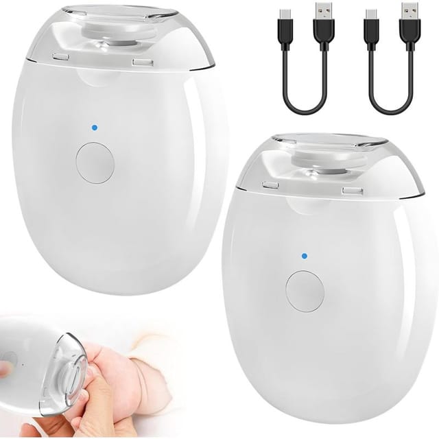 Elektrischer Nagelknipser 3-in-1 2er Set, Automatische Nagelfeile Senioren Erwachsene, Sicher Sanft Ohne