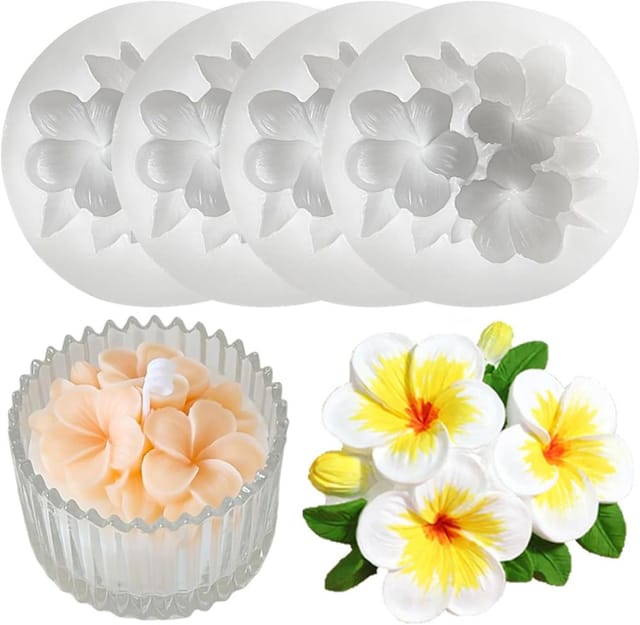 4er Pack Silikon Kerzenformen Blume 3d, Antihaftend Für Wachs Seifen Und Diy Hochwertig Verarbeitet
