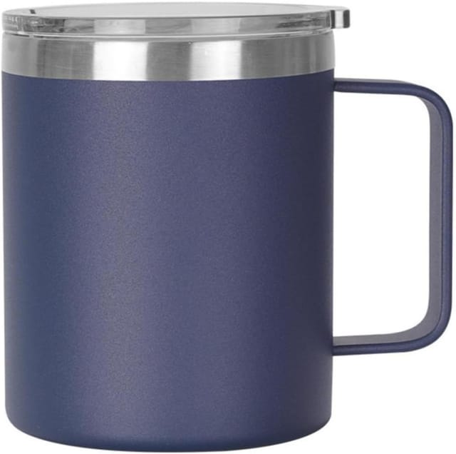 Doppelwand Isolierbecher Edelstahl Marineblau, Warm Kalt Für Kaffee Reise Mit Ergonomischem Griff