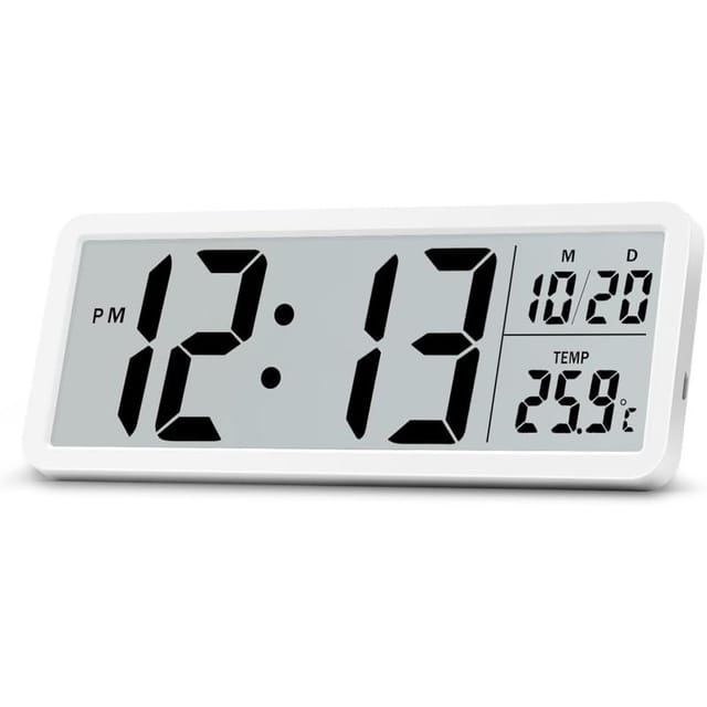Digitale Wanduhr 8,5 Batteriebetrieben, Lcd Große Klare Ziffern, Digitaler Bürowecker Wohnzimmer Küche