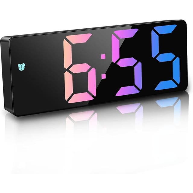 Bunter Digitaler Wecker 6,7 Led, Digitale Nachttisch-uhr, Morgenwecker Mit Aktivierung, Zimmer, Teenager, Büro