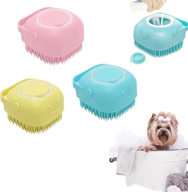 Silikon Bürste Haustiere, Badbürste Mit Shampoo Spender, Massage Hund Katze Zum Nähen Und Handwerken