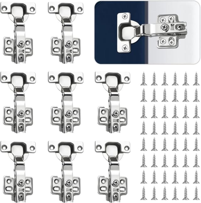 8er Pack Schranktür Scharniere, Dämpfer Integriert 35mm, Küchenmöbel Leise Weiche Schließung