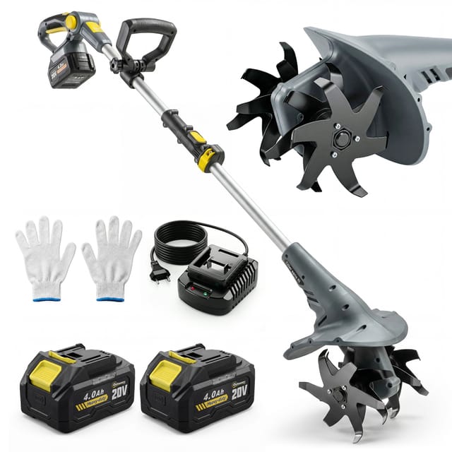 Akku-bodenfräse 18v 355w Elektrische Gartenfräse Mit 20 Cm Arbeitsbreite, Kabellos, Schwarz