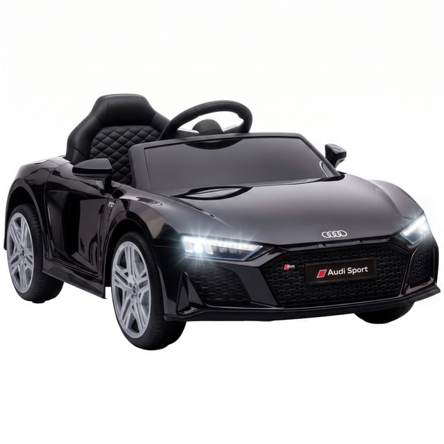 Elektro-kinderauto 12v Mit Leder-sitz Und Fernbedienung, Lizenzierter Suv, Mit Musik Und Led, Schwarz