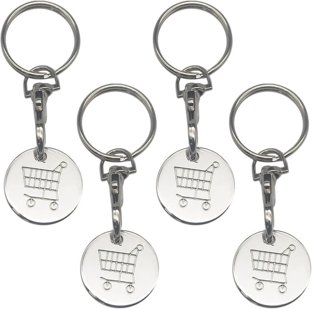 4 Einkaufswagenlöser, Robuster Metallchip, Warenkorb Entriegelung, Praktischer Wiederverwendbarer Chip