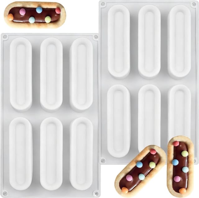 2er Pack Rechteckige Silikonformen Für Riegel, Antihaftend Für Schokolade Müsli Für Täglichen Gebrauch