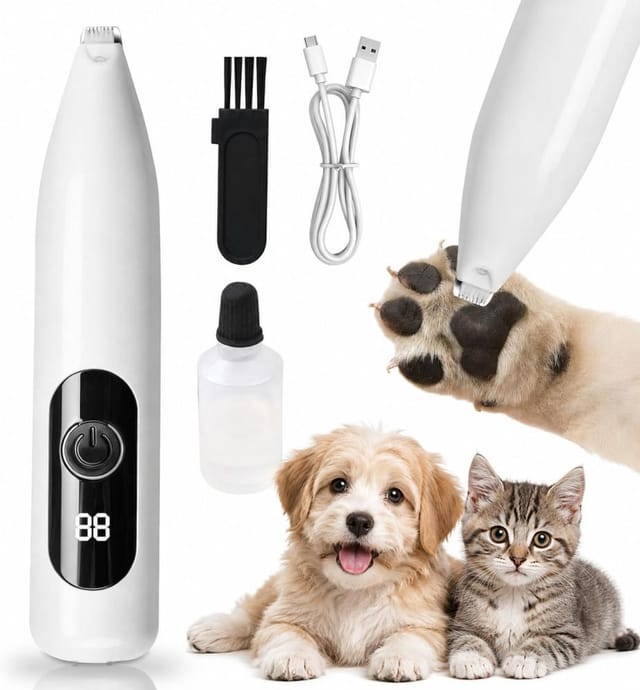 Haustierschermaschine Leise Präzise, Katze Mit Led Usb, Sanft Für Augen Pfoten Im Praktischen Set