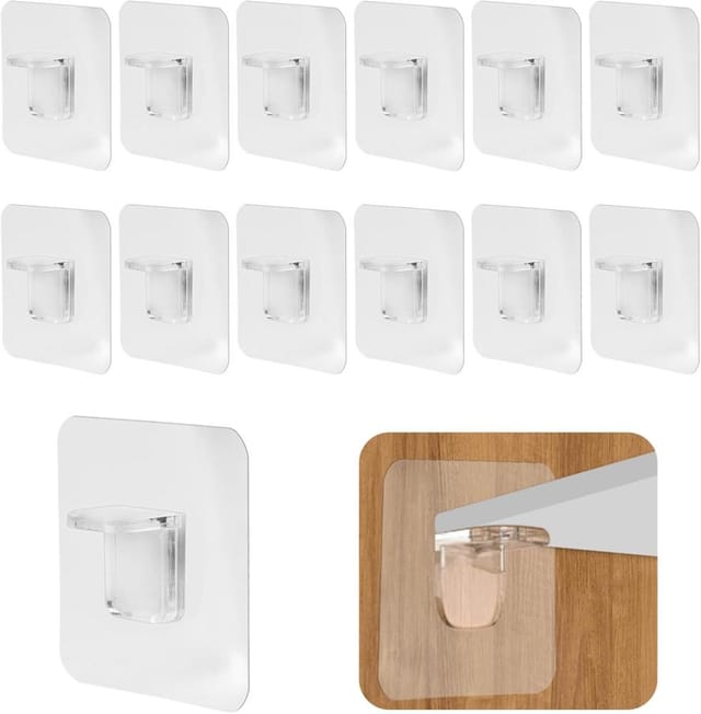 12 Regalhalter Aus Transparentem Acryl, Selbstklebende Unsichtbare Träger, Einfache Befestigung