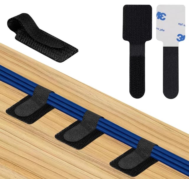 50er Pack Kabelclips Dunkel, Selbstklebend, Kabelmanagement Buero, Kabel-organizer, Usb-ladung, Dezent Stabil