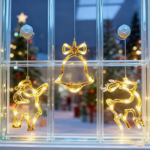 Weihnachtsbeleuchtung Mit Timer, Leuchtende Fenster-dekoration, Batteriebetrieben, Winterliche Stimmung Für