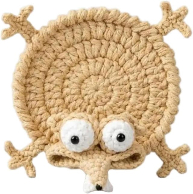 Eidechsen Untersetzer Absorbierend Handgestrickt, 3d Lustiges Tier, Tassenteller Für Tisch