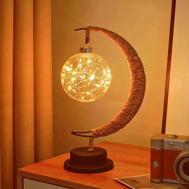 Schmiedeeisen Nachtlicht Mond Stern Magisch, Dekorative Led Feste Zimmer Sanftes Abendambiente
