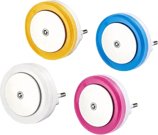4er Pack Led Nachtlichter Kompakt Energiesparend, Daemmerungssensor, Steckdose, Zimmer Flur Treppe Automatisch