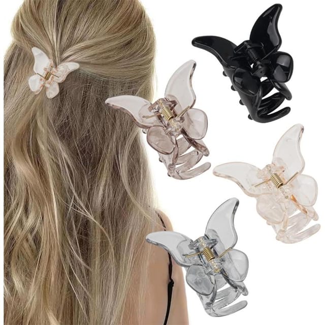 4er Set Schmetterlings-haarklammern 2 Zoll, Schicke Kleine Clips Für Frauen, Trendige Spangen Feines