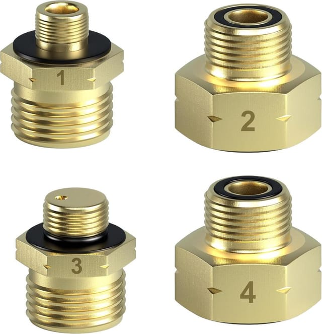 4er Set Gasflaschen-adapter Aus Messing, Europäischer Standardanschluss, Konverter Gaskocher Camping Grill