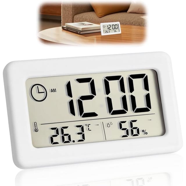 Digitale Uhr Mit Temperatur- Und Luftfeuchtigkeitsanzeige, Lcd Wandwecker, Innen-thermometer Wohnzimmer Büro