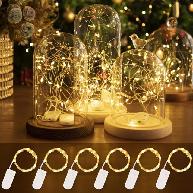 6er Set Batteriebetriebene Lichterketten 2,1 M, 20 Led Pro Stuck, Deko-beleuchtung Innen Und Auen
