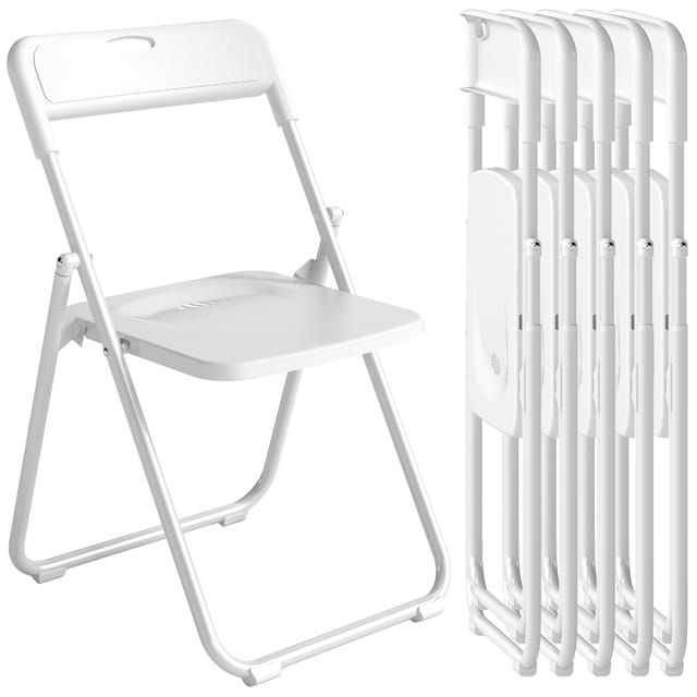 6er Set Klappstühle, 45 X 46 X 78 Cm, Pp-sitz Und -lehne, Stahlrohr-gestell, Klappbar, Stapelbar, Bis 110 Kg