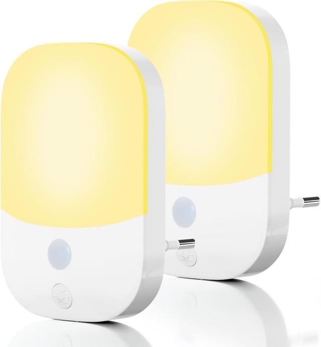 2er Pack Baby-nachtlichter Led Steckbar, Warmweisses Licht 3000k, Kinderzimmer, Daemmerungssensor Automatisch