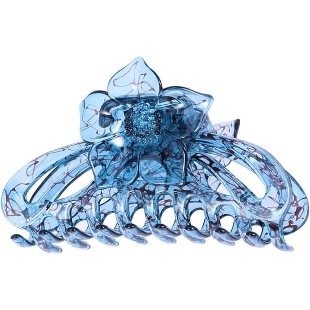 Große Haarklammer Aus Transparent Blauem Harz, Frau, Eleganter Claw-clip Halt Für Dickes Haar, Schickes