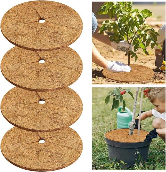 Mulchscheibe Aus Kokosfaser 30 Cm, Schutz Fur Kubelpflanzen, Atmungsaktive Mulchmatte Fur Topf