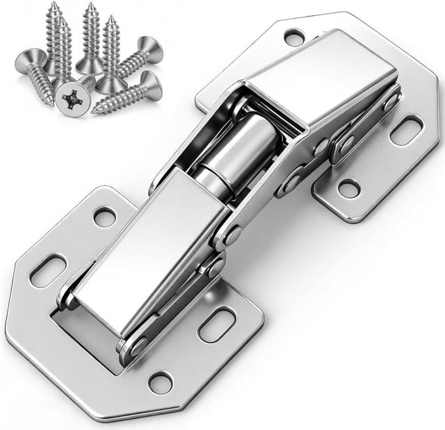 8er Pack Unsichtbare Scharniere 105x44mm, Möbeltür Eck 90 Grad, 64 Schrauben Inklusive Schrank