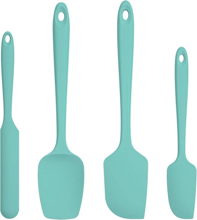 4er Set Teigschaber Aus Silikonhitzebestandig Bis 315 C, Himmelblau, Kuchenutensilien-set