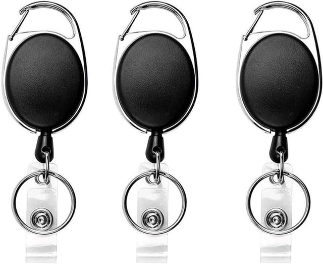 3 Ausziehbare Badge Reel Kartenhalter, Schlüsselanhänger Mit Schnellzugriff, Für Büro