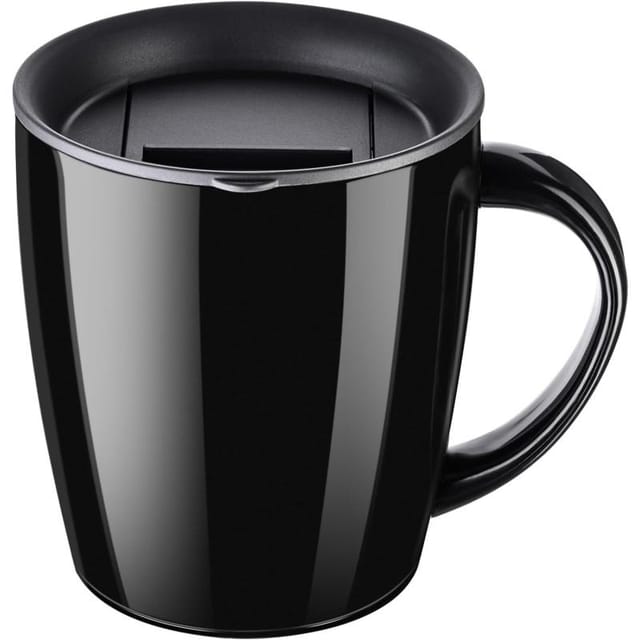 Isolier-kaffeebecher Aus Edelstahl Mit Henkel Und Deckel, Auslaufsicherer Thermobecher Für Büro, Reise Und