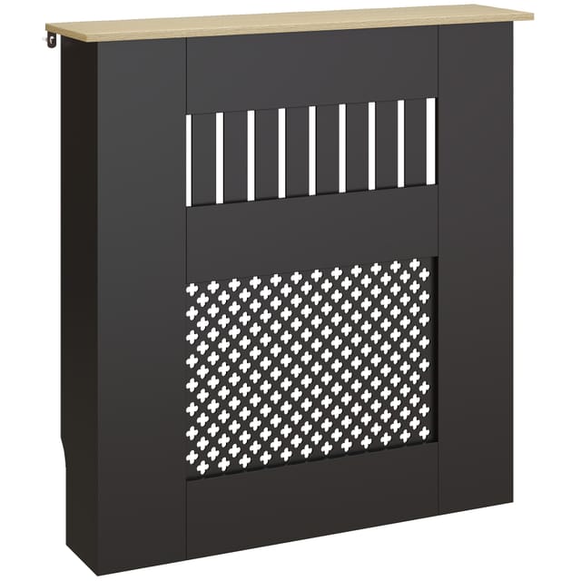Heizkörperverkleidung Abdeckung 78 X 19 X 81 Cm, Mdf Lamellenoptik, Freistehend, Weiß, Für Heizkörper
