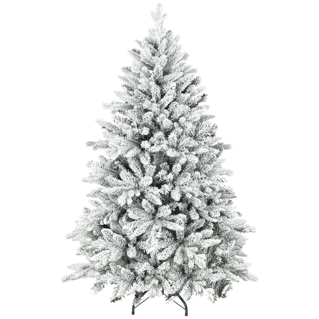Künstlicher Weihnachtsbaum Geflockt 150 Cm, 768 Zweige, Schneeoptik, Gelenkäste, Metall-fuss, Pvc